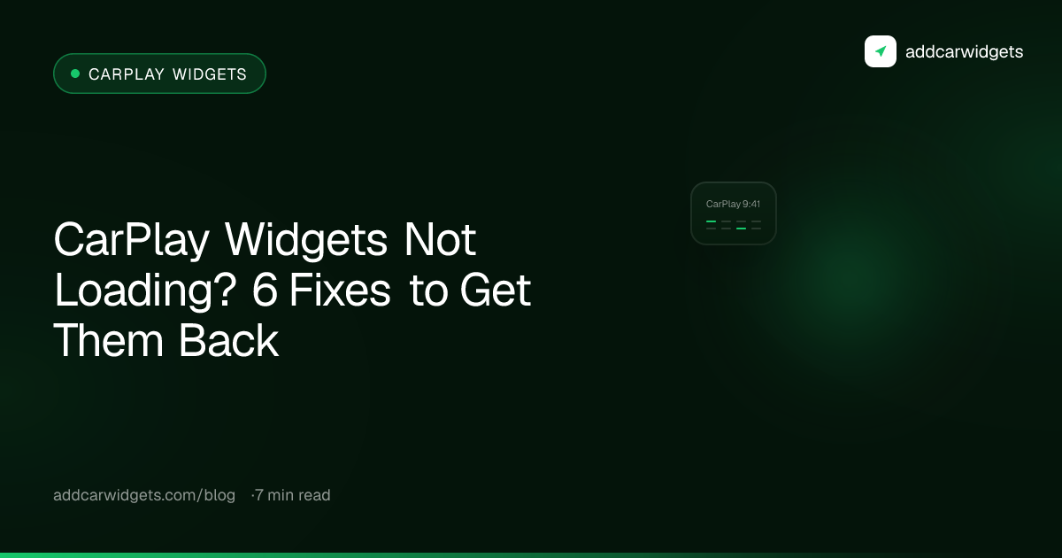 CarPlay Widgets Not Loading? 6 Fixes to Get Them Back