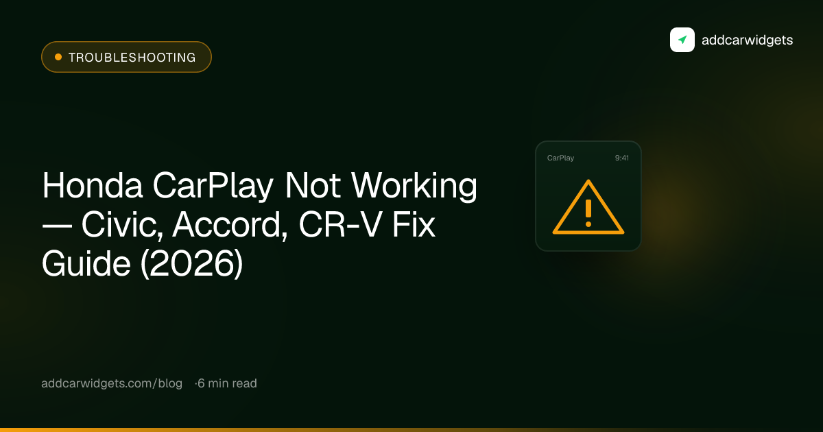 Honda CarPlay Not Working — Civic, Accord, CR-V Fix Guide (2026)