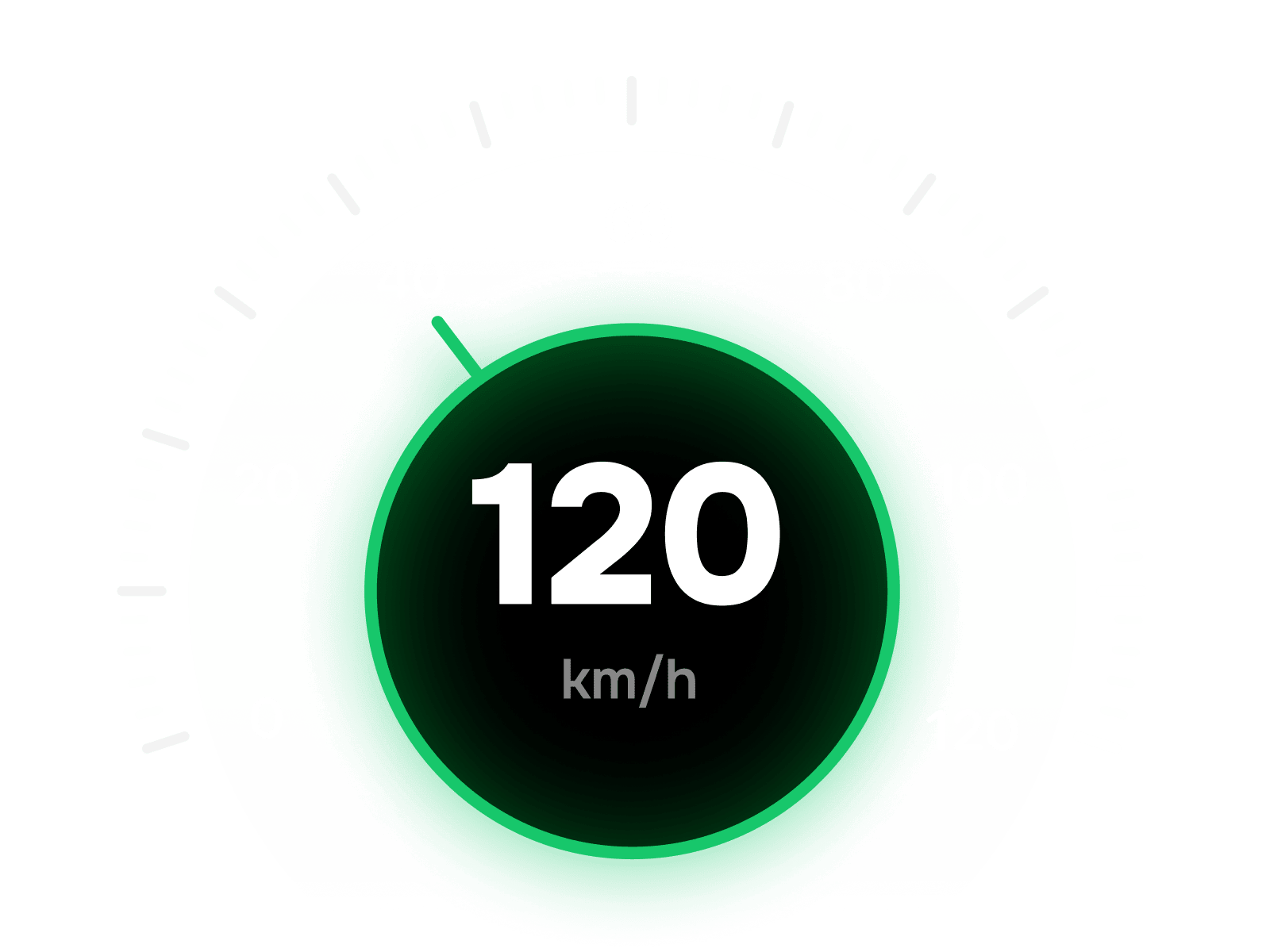 Car Play Connect GPS speedometer widget on a CarPlay screen showing live speed