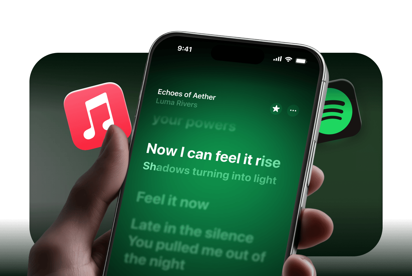 Synced lyrics filling a CarPlay slot alongside the map
