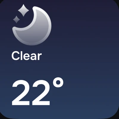 Clear Night widget in Car Play Connect